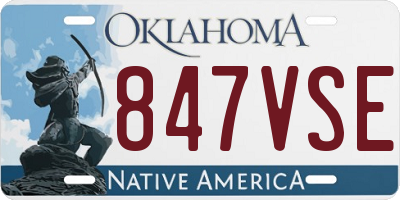 OK license plate 847VSE