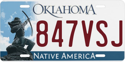 OK license plate 847VSJ