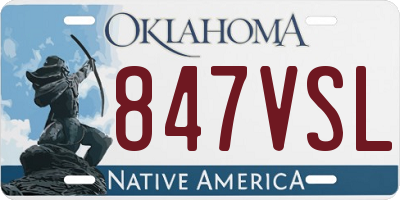OK license plate 847VSL