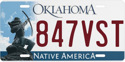 OK license plate 847VST