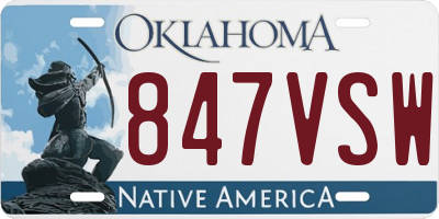 OK license plate 847VSW