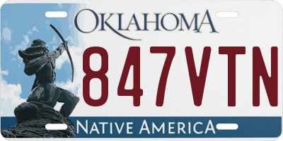 OK license plate 847VTN