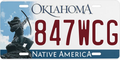 OK license plate 847WCG