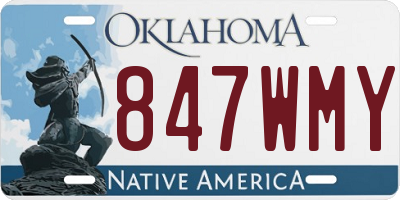 OK license plate 847WMY