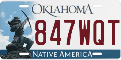 OK license plate 847WQT