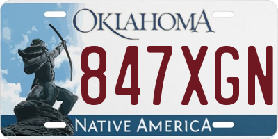 OK license plate 847XGN