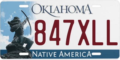 OK license plate 847XLL
