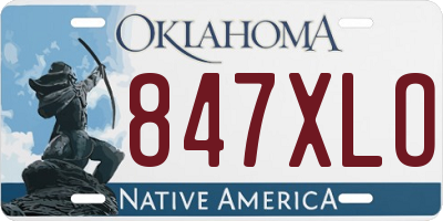 OK license plate 847XLO