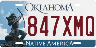 OK license plate 847XMQ