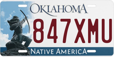 OK license plate 847XMU