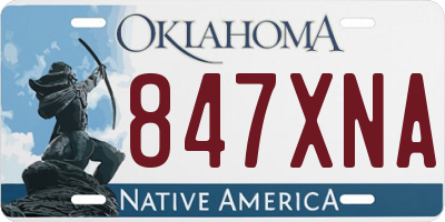 OK license plate 847XNA