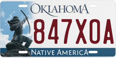 OK license plate 847XOA