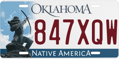 OK license plate 847XQW