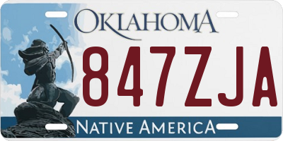 OK license plate 847ZJA