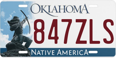 OK license plate 847ZLS