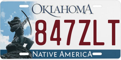 OK license plate 847ZLT