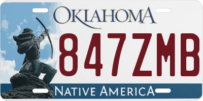 OK license plate 847ZMB