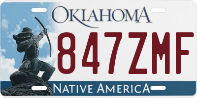 OK license plate 847ZMF