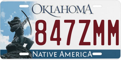 OK license plate 847ZMM