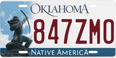 OK license plate 847ZMO