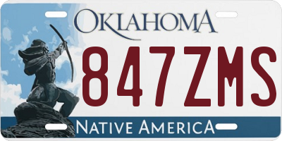 OK license plate 847ZMS