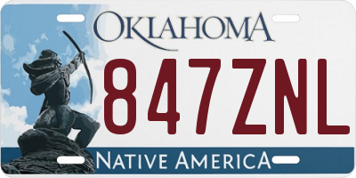 OK license plate 847ZNL