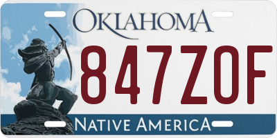 OK license plate 847ZOF