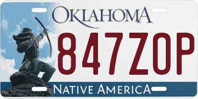 OK license plate 847ZOP