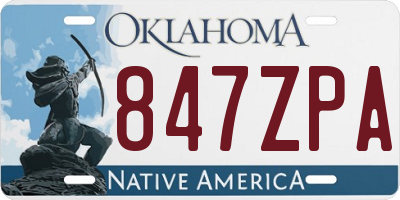 OK license plate 847ZPA