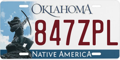 OK license plate 847ZPL