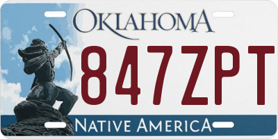 OK license plate 847ZPT
