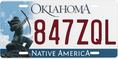 OK license plate 847ZQL
