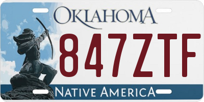OK license plate 847ZTF