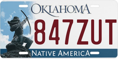 OK license plate 847ZUT
