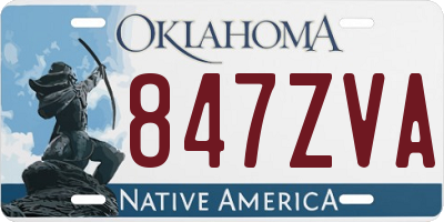 OK license plate 847ZVA
