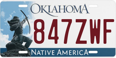 OK license plate 847ZWF