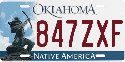 OK license plate 847ZXF