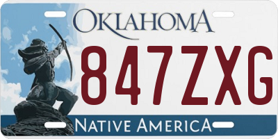 OK license plate 847ZXG