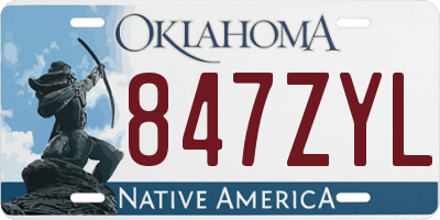 OK license plate 847ZYL