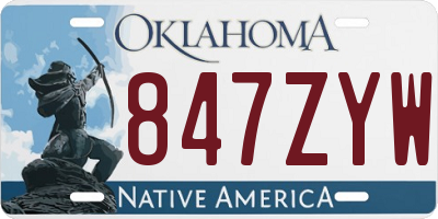 OK license plate 847ZYW