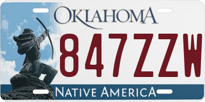 OK license plate 847ZZW