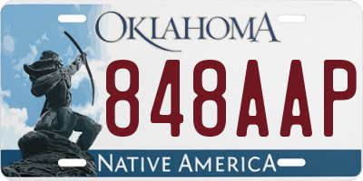 OK license plate 848AAP