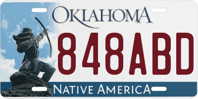 OK license plate 848ABD