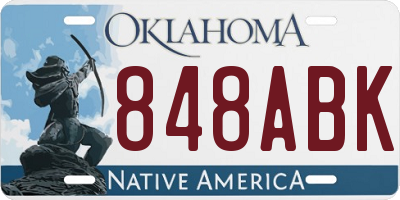 OK license plate 848ABK