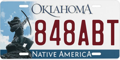 OK license plate 848ABT