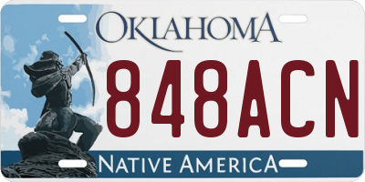 OK license plate 848ACN