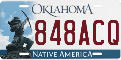 OK license plate 848ACQ