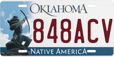 OK license plate 848ACV