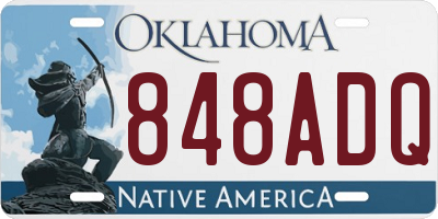 OK license plate 848ADQ