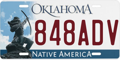 OK license plate 848ADV